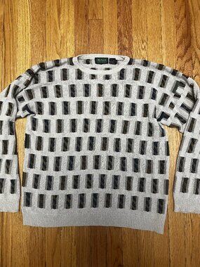 Byford Silk Cotton Geometric Knit Sweater L